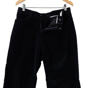 Versace Collection Black Corduroy Designer Pants Men Size 48x30 Flat Front